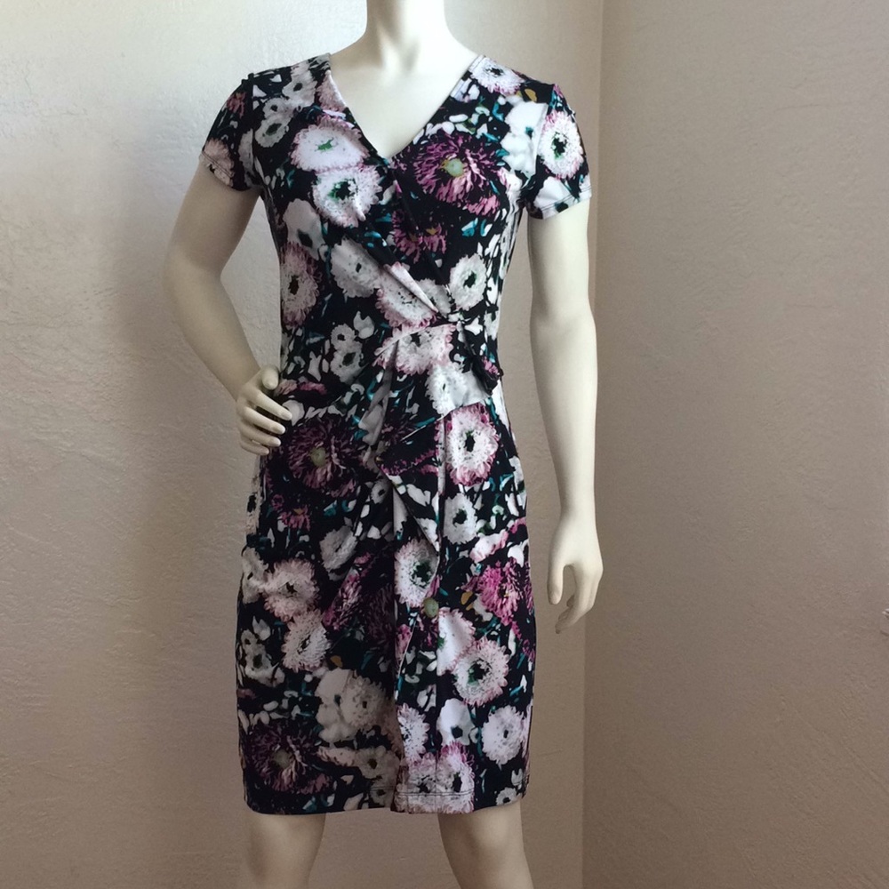 BCBG MaxAzria floral print midi designerly bodice